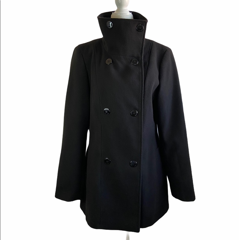 Sold! Calvin Klein Pea Coat Jacket Black Medium - Picture 2 of 8